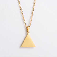 Titanium Steel Electroplating 18k Gold Triangle Glossy Pendant Jewelry Set Wholesale Nihaojewelry