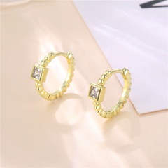 simple small square zircon copper plated earrings wholesale nihaojewelry