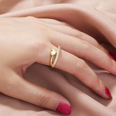EBay Ali Express, europäische und amerikanische Mode, schicke Mode, herzförmiger Zirkon-Kupfer ring, Ring für Frauen