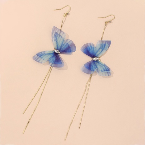 retro blue butterfly tassel long ear hook wholesale Nihaojewelry's discount tags