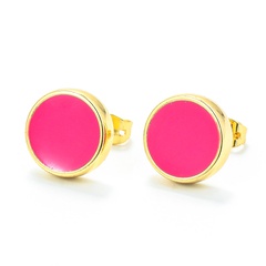 fashion vintage oil drop enamel color round copper earrings wholesale nihaojewelry