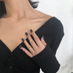R0604 Cross-Border Simple Geometric Accessories Online Influencer Fashion Simple Bracelet Exaggerated Knuckle Ring Trendy Fashionable Ring Set