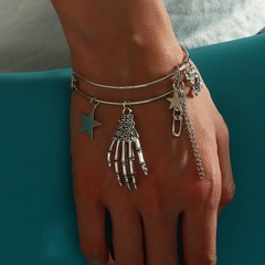 Halloween metal ghost claw pumpkin pendant adjustable bracelet wholesale jewelry Nihaojewelry