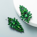 Retrolegierung eingelegte farbige Diamanten mehrschichtige Weidenblattfrmige Ohrringe Grohandel Nihaojewelrypicture14