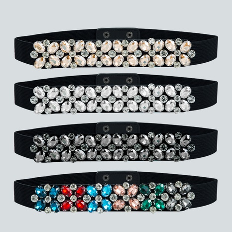 fashion color diamond elastic woven elastic belt wholesale Nihaojewelry's discount tags