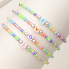 Ensemble de bracelets LOVE en perles de riz colorées en gros Nihaojewelry