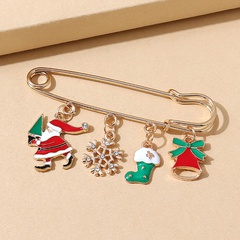 Weihnachtsserie Schneeflocke Weihnachtsmann Pin Brosche Großhandel nihaojewelry