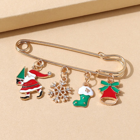 Christmas series snowflake Santa Claus pin brooch wholesale nihaojewelry's discount tags