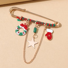 Serie navideña guante estrella cadena pin broche al por mayor nihaojewelry