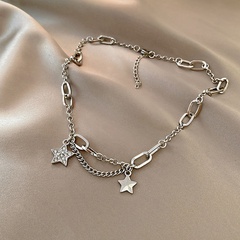 Collar de acero de titanio con colgante de estrella de cinco puntas coreano al por mayor Nihaojewelry