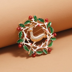 Broche de couronne de cerf de Noël en gros Nihaojewelry