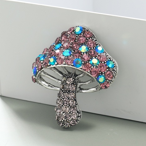 fashion diamond hollow mushroom brooch wholesale Nihaojewelry's discount tags