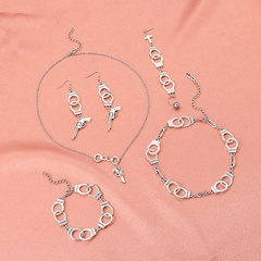 fashion handcuffs pistol bracelets couple necklace earrings wholesale Nihaojewelry