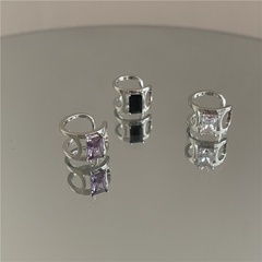 circón púrpura simple en forma de C clip de oreja al por mayor joyería al por mayor Nihaojewelry