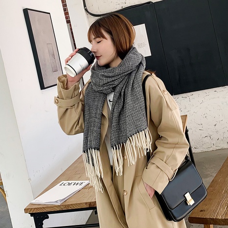 college style imitation cashmere woven tassels shawl wholesale Nihaojewelry's discount tags