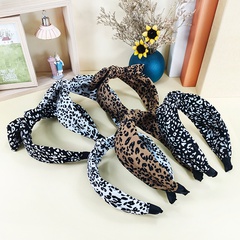 leopard print wide side knotted korean style headband wholesale jewelry Nihaojewelry