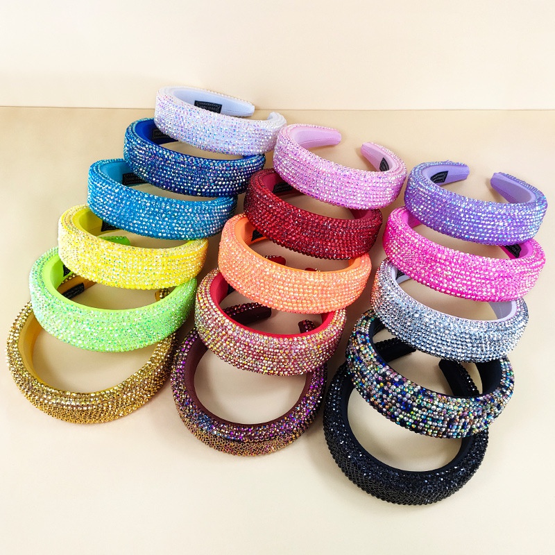color diamond widesided fashion headband wholesale jewelry Nihaojewelry