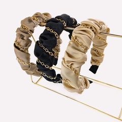 metal chain winding folds solid color retro headband wholesale jewelry Nihaojewelry