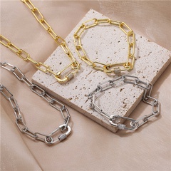 Mode mikro-eingelegte Zirkonia-Pin-Kette Edelstahl Halskette Armband Großhandel Nihaojewelry