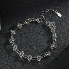 stainless steel retro style three ring buckle long chain bracelet wholesale jewelry Nihaojewelry