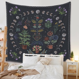 Bohemian Plant Moon Painting Tapestry Room Decoration Wall Cloth Wholesale Nihaojewelrypicture18