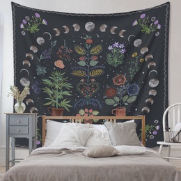 Bohemian Plant Moon Painting Tapestry Room Decoration Wall Cloth Wholesale Nihaojewelrypicture22