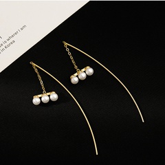 fashion long tassel pearl alloy earrings wholesale Nihaojewelry