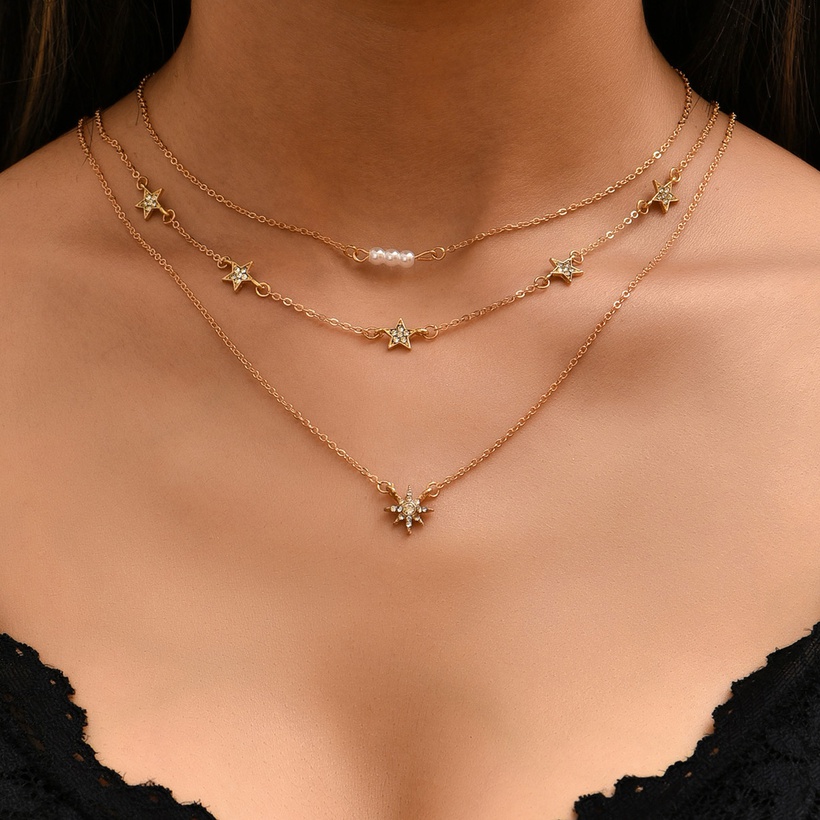 Bijoux Fantaisie Colliers | Collier D39pissage De Perles Multicouche Simple Pendentif Toile En Gros Nihaojewelry - EL11841