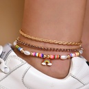 Korean style rainbow pendant hit color beaded pearl multilayer anklet wholesale nihaojewelrypicture5