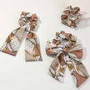 retro floral knotted ribbon silk scarf bow knot hair scrunchies set wholesale Nihaojewelrypicture5