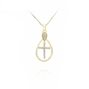 new simple hollow cross inlaid zircon copper necklace wholesale nihaojewelrypicture11