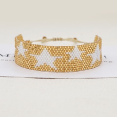 21 New Amazon Cross-Border Ethnic Style Jewelry Unisex Miyuki Bead Woven Five-Pointed Star Wide Bracelet