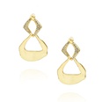 fashion simple inlaid zircon hollow prismatic copper earrings wholesale nihaojewelrypicture16
