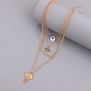 retro multilayer clavicle thin chain blue devils eye pendant necklace wholesale Nihaojewelrypicture8