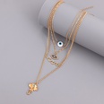 retro multilayer clavicle thin chain blue devils eye pendant necklace wholesale Nihaojewelrypicture11