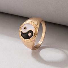 fashion golden drip oil Tai Chi pattern ring wholesale nihaojewelry