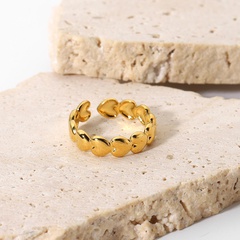 Europäische und amerikanische INS Internet-Berühmtheit Titan Stahl Ring Vakuum beschichtung 18k Gold Edelstahl drei dimensionale Liebe Doudou offenen Ring weiblich