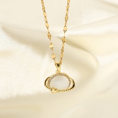 Simple Planet Earth Cat's Eye Opal Pendant Necklace Wholesale Nihaojewelry