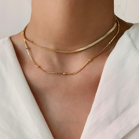 collier de collier en acier inoxydable empilable de mode en gros Nihaojewelry's discount tags