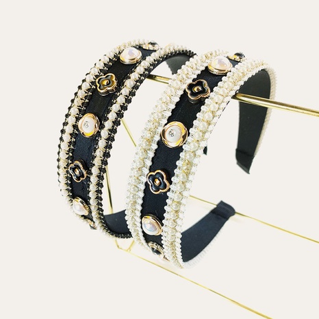 Retro Koreas neue Perle Miyuki Perlen breitkrempiges vierblättriges Kleeblatt Haarband Großhandel nihaojewelry's discount tags