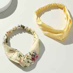 fashion vintage flower printing cross fabric headband wholesale nihaojewelry