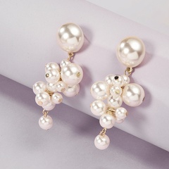 Korean style pearl grape bunch earrings wholesale nihaojewelry