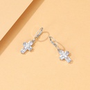 Europe and America Cross Border New Small and Personalized Cross Earrings Fashion Vintage Alloy Diamond Cross Earrings Ear Studspicture6