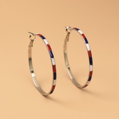 new blue and red oil drop oil plaid large hoop earrings wholesale Nihaojewelry