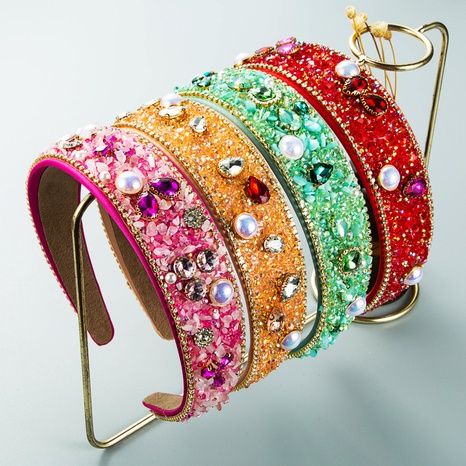 fashion crystal particle chain rhinestone headband wholesale Nihaojewelry's discount tags