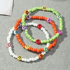Ensemble de bracelets de perles plates étoile lune acrylique couleur bonbon rétro en gros Nihaojewelry