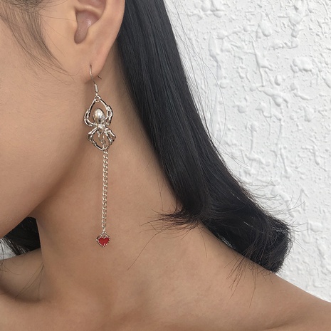 Halloween geometric spider heart long earrings wholesale Nihaojewelry's discount tags