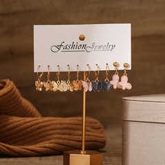 simple alloy acrylic butterfly earrings 5-piece set wholesale Nihaojewelry