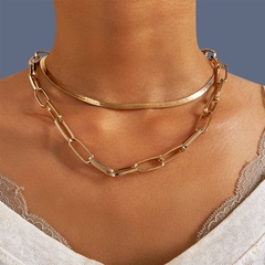 nouveau collier simple chaîne creuse épaisse en os de serpent en gros nihaojewelry