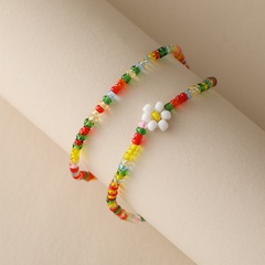 retro hand-woven colorful rice daisy beaded bracelet set wholesale Nihaojewelry